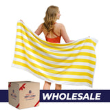 Cabana Striped Oversized Premium Cotton Beach Towel 30x60" - 32 Set Case Pack