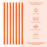 Cabana Striped Premium Beach Towels, Premium Cotton, 30x60 Inches, Soft, Absorbent, Sand Free Swim Towels