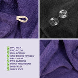 American Soft Linen 100% Cotton Hair Drying Towels for Women, 2 Pack Head Towel Cap