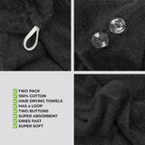 American Soft Linen 100% Cotton Hair Drying Towels for Women, 2 Pack Head Towel Cap