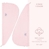 American Soft Linen 100% Cotton Hair Drying Towels for Women, 2 Pack Head Towel Cap