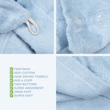 American Soft Linen 100% Cotton Hair Drying Towels for Women, 2 Pack Head Towel Cap