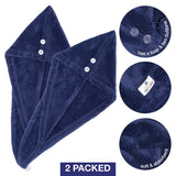 American Soft Linen Extremely Soft, Super Absorbent and Fast Drying Hair Towel with 2 buttons