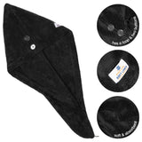 American Soft Linen Extremely Soft, Super Absorbent and Fast Drying Hair Towel with 2 buttons