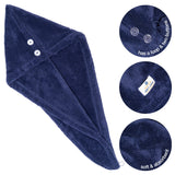 American Soft Linen Extremely Soft, Super Absorbent and Fast Drying Hair Towel with 2 buttons