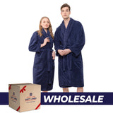 American Soft Linen Unisex Fleece Bathrobe, Super Soft, Absorbent and Fluffy - Wholesale