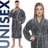 American Soft Linen Unisex Fleece Bathrobe, Super Soft, Absorbent and Fluffy - Wholesale
