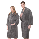 American Soft Linen Unisex Fleece Bathrobe, Super Soft, Absorbent and Fluffy - Wholesale