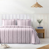 American Soft Linen 100% Washed Cotton Percale Duvet Cover Set – 200TC Yarn-Dyed Striped Bedding with 2 Pillow Shams