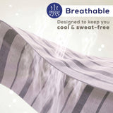 American Soft Linen 100% Washed Cotton Percale Duvet Cover Set – 200TC Yarn-Dyed Striped Bedding with 2 Pillow Shams