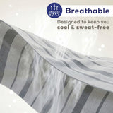 American Soft Linen 100% Washed Cotton Percale Duvet Cover Set – 200TC Yarn-Dyed Striped Bedding with 2 Pillow Shams