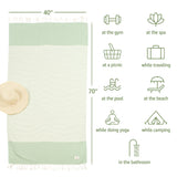 American Soft Linen Turkish Peshtemal Beach Towels, Cotton 4 Pack, 40" x 70" Size, Swim Towels for Beach and Pool Towels