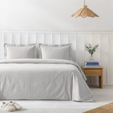 American Soft Linen 100% Washed Cotton Percale Duvet Cover Set – Soft Breathable Bedding Set with Pillow Shams