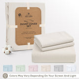 American Soft Linen 100% Washed Cotton Percale Duvet Cover Set – Soft Breathable Bedding Set with Pillow Shams