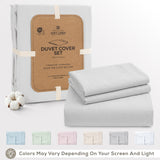 American Soft Linen 100% Washed Cotton Percale Duvet Cover Set – Soft Breathable Bedding Set with Pillow Shams