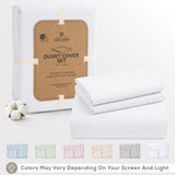 American Soft Linen 100% Washed Cotton Percale Duvet Cover Set – Soft Breathable Bedding Set with Pillow Shams