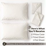 American Soft Linen 100% Washed Cotton Percale Sheet Set – Soft Breathable Bedding with Pillowcases