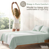 American Soft Linen 100% Washed Cotton Percale Sheet Set – Soft Breathable Bedding with Pillowcases