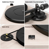Angels Horn H002-WH Record Player Vintage Vinyl Turntable (White Maple)