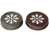 Antiqued Daisy Lids for Regular Mouth Mason Jars