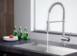 ANZZI Carriage Elegant Kitchen Faucet, Single Handle Control, High-Arc Spout (7.09" H), 1.8 GPM WaterSense Certified, Rhino Alloy Solid Brass, Various Finishes