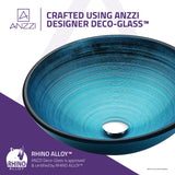 Enti Series Deco-Glass Vessel Sink in Lustrous Blue