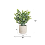 10" Artificial Baby Blue Eucalyptus in Decorative Planter - Set of 3