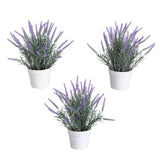 11” Artificial Lavender Plant in White Pot - Set of 3