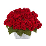 11” Begonia Artificial Arrangement in Decorative Planter