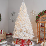 11' White Artificial Christmas Tree with 2720 Bendable Branches and 1000 LED Lights