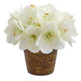 12” Amaryllis Artificial Arrangement in Basket