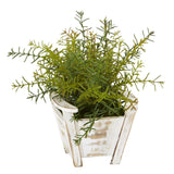 12” Rosemary Artificial Plant in Chair Planter
