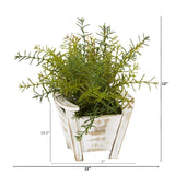12” Rosemary Artificial Plant in Chair Planter