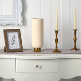 12.75” Elegance Ceramic Cylinder Vase with Gold Accents