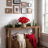 13" Artificial Poinsettia Arrangement in Burlap Planter - Set of 2
