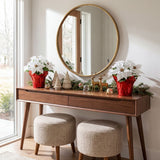 13" Artificial Poinsettia Arrangement in Red Wrapped Planter - Set of 2
