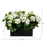 13” Geranium in Rectangular Planter UV Resistant (Indoor/Outdoor)