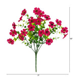 13" UV Daisy Flower Bush Plant (Indoor/Outdoor)- Set of 12
