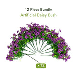 13" UV Daisy Flower Bush Plant (Indoor/Outdoor)- Set of 12