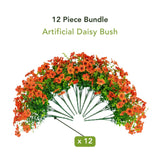 13" UV Daisy Flower Bush Plant (Indoor/Outdoor)- Set of 12