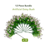 13" UV Daisy Flower Bush Plant (Indoor/Outdoor)- Set of 12
