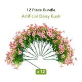 13" UV Daisy Flower Bush Plant (Indoor/Outdoor)- Set of 12