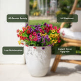 13" UV Daisy Flower Bush Plant (Indoor/Outdoor)- Set of 12