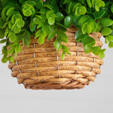 13” UV Resistant Artificial Lily and Eucalyptus Woven Hanging Basket (Indoor/Outdoor)