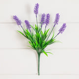 13" UV Resistant Artificial Flowering Lavender Bush (Indoor/Outdoor) - Set of 12