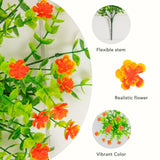 13" UV Resistant Artificial Flowering Mini Rose Bush (Indoor/Outdoor) - Set of 12