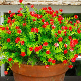 13" UV Resistant Artificial Flowering Mini Rose Bush (Indoor/Outdoor) - Set of 12