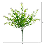 13" UV Resistant Artificial Flowering Mini Rose Bush (Indoor/Outdoor) - Set of 12
