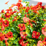 13in. UV Resistant Artificial Pansy Bush (Indoor/Outdoor) - Set of 12