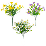 13in. UV Resistant Artificial Pansy Bush (Indoor/Outdoor) - Set of 12